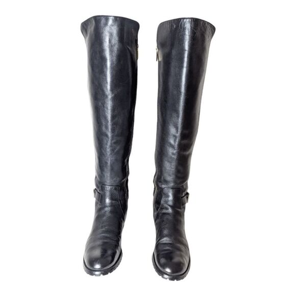 MICHAEL KORS Byrce Black Panel Leather Over The Knee Boot Size 8.5M - Picture 5 of 16